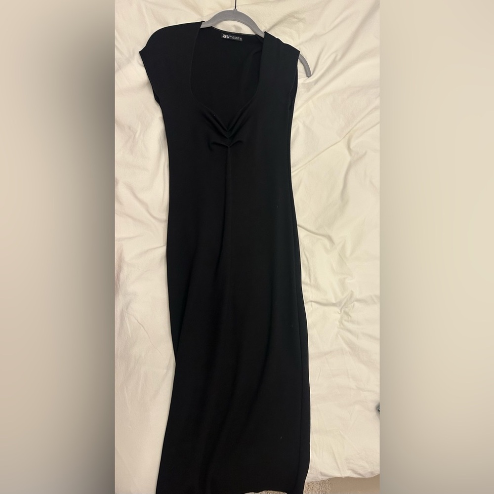 Zara black midi dress